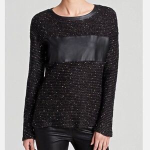 KUT From The Kloth | Black/Gold Faux Leather Top Size Medium